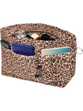 Stylish Tote Handbag Organizer Insert with Zipper Closure, 11 Pockets, Multiple